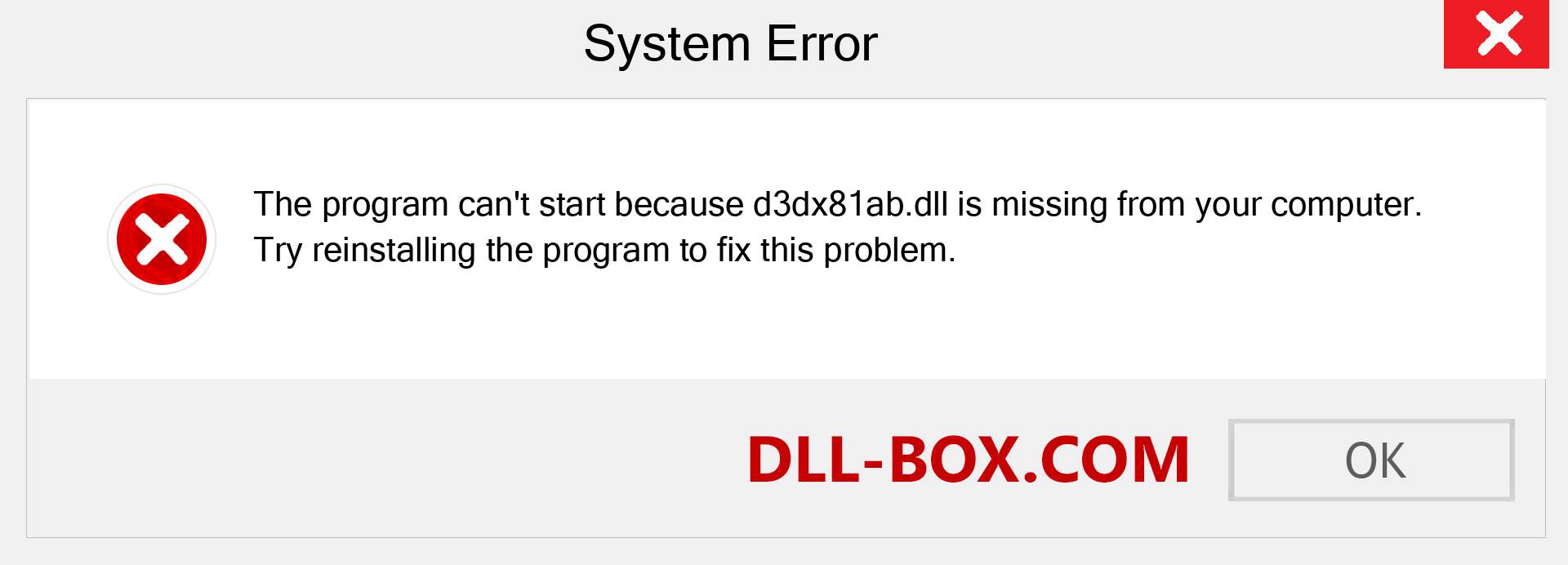  d3dx81ab.dll file is missing?. Download for Windows 7, 8, 10 - Fix  d3dx81ab dll Missing Error on Windows, photos, images